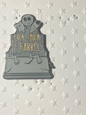 Loungefly Gray Lock Shock & Barrel Enamel Pin with Gold Accents